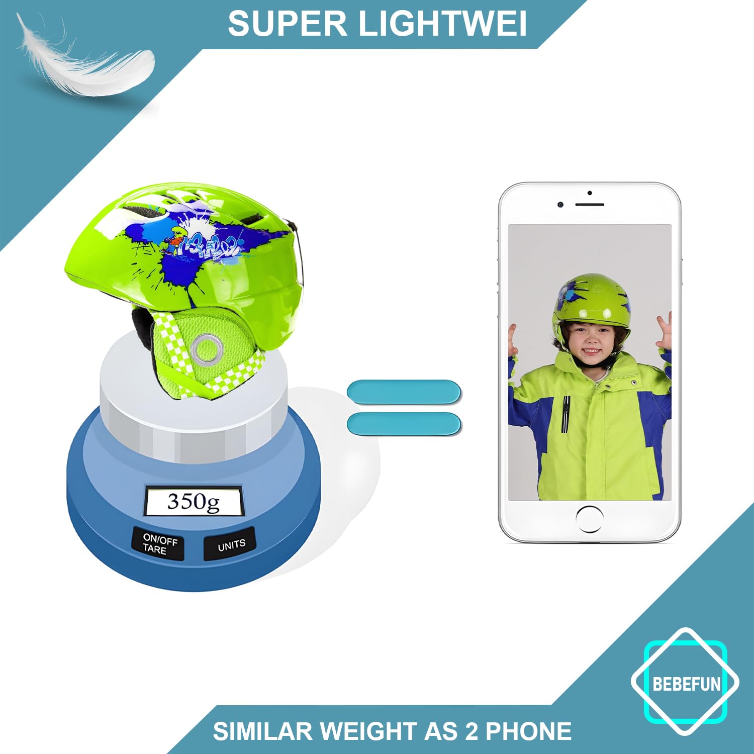 Casque de ski pour tout-petits et enfants Casque de snowboard avec lunettes de luge et autres activités de neige, ultra léger, confort et chaleur, petite taille, certifié ASTM