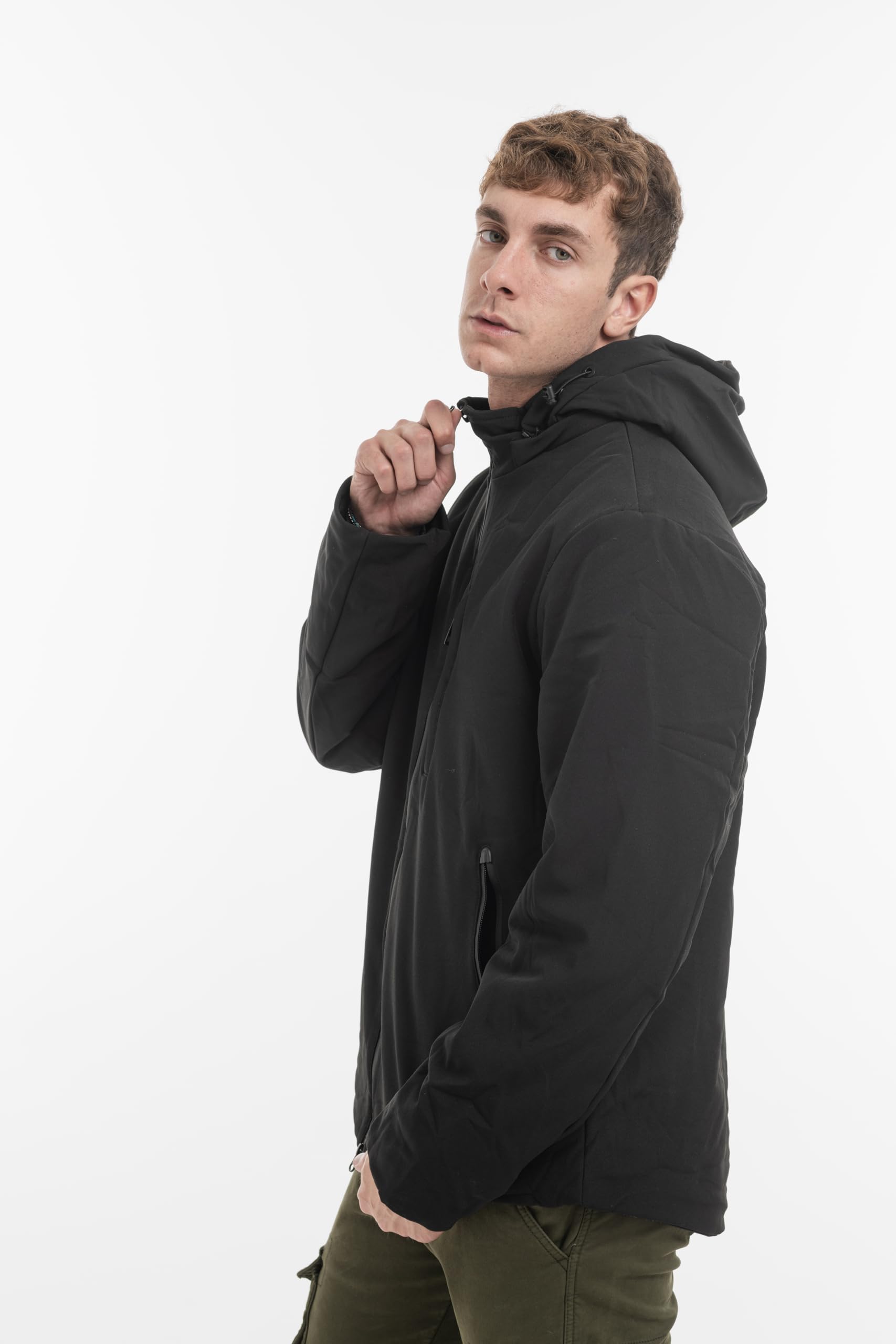 TONY BACKER Giacca Jacket Uomo Invernale Softshell Impermeabile Antivento con Cappuccio Giacca Calda Giubbotto Uomo Trekking Casual 3351