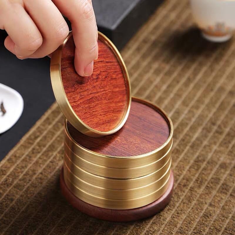 Tapis rond antidérapant de table pour tasse et café, modèle D 7.5x1cm - 4