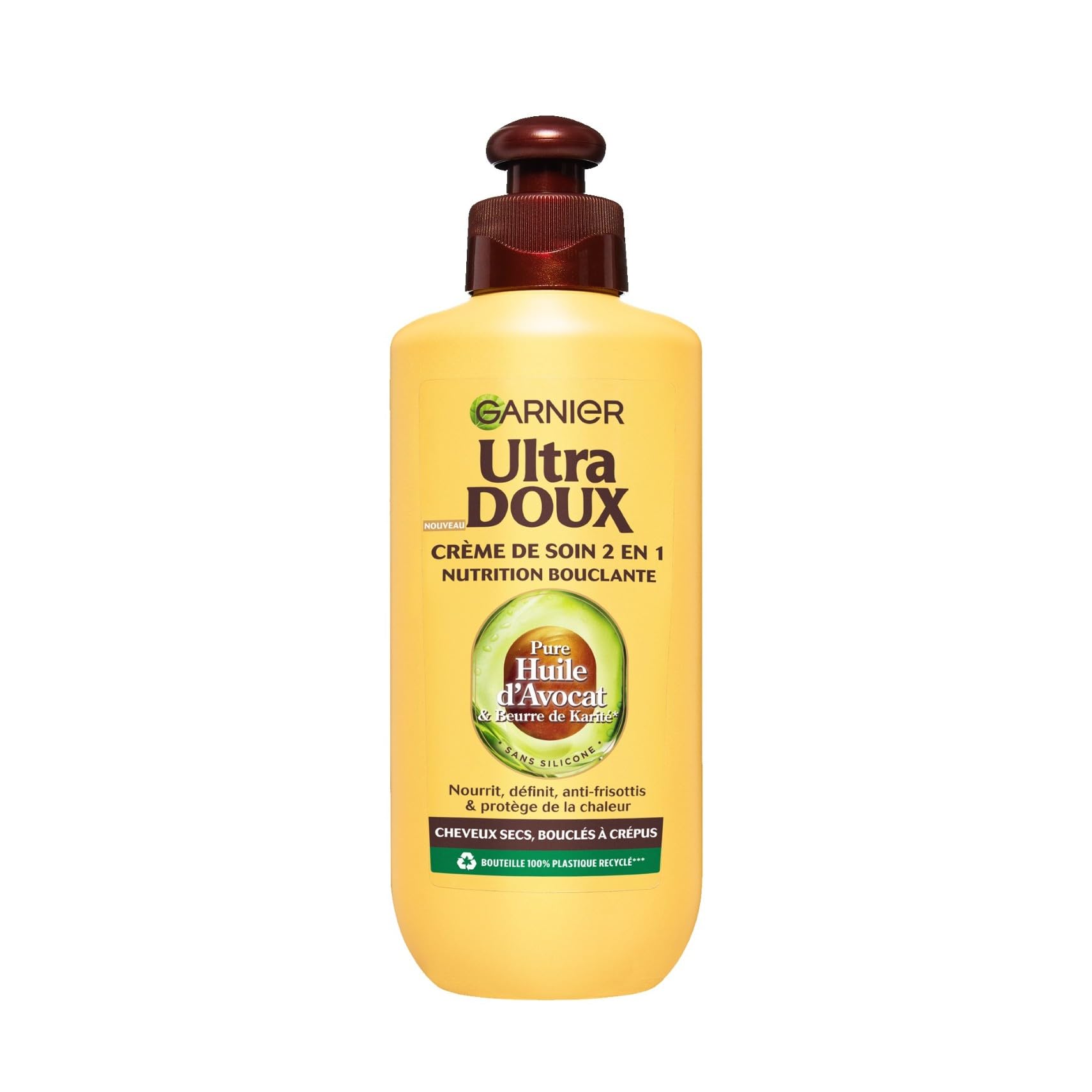 Garnier Ultra Doux Pure Huile d'Avocat & Beurre de Karité pour Cheveux Secs, Bouclés à Crépus - Crème de Soin 2-en-1 Nutrition Bouclante - Homme & Femme - 200ml - 2