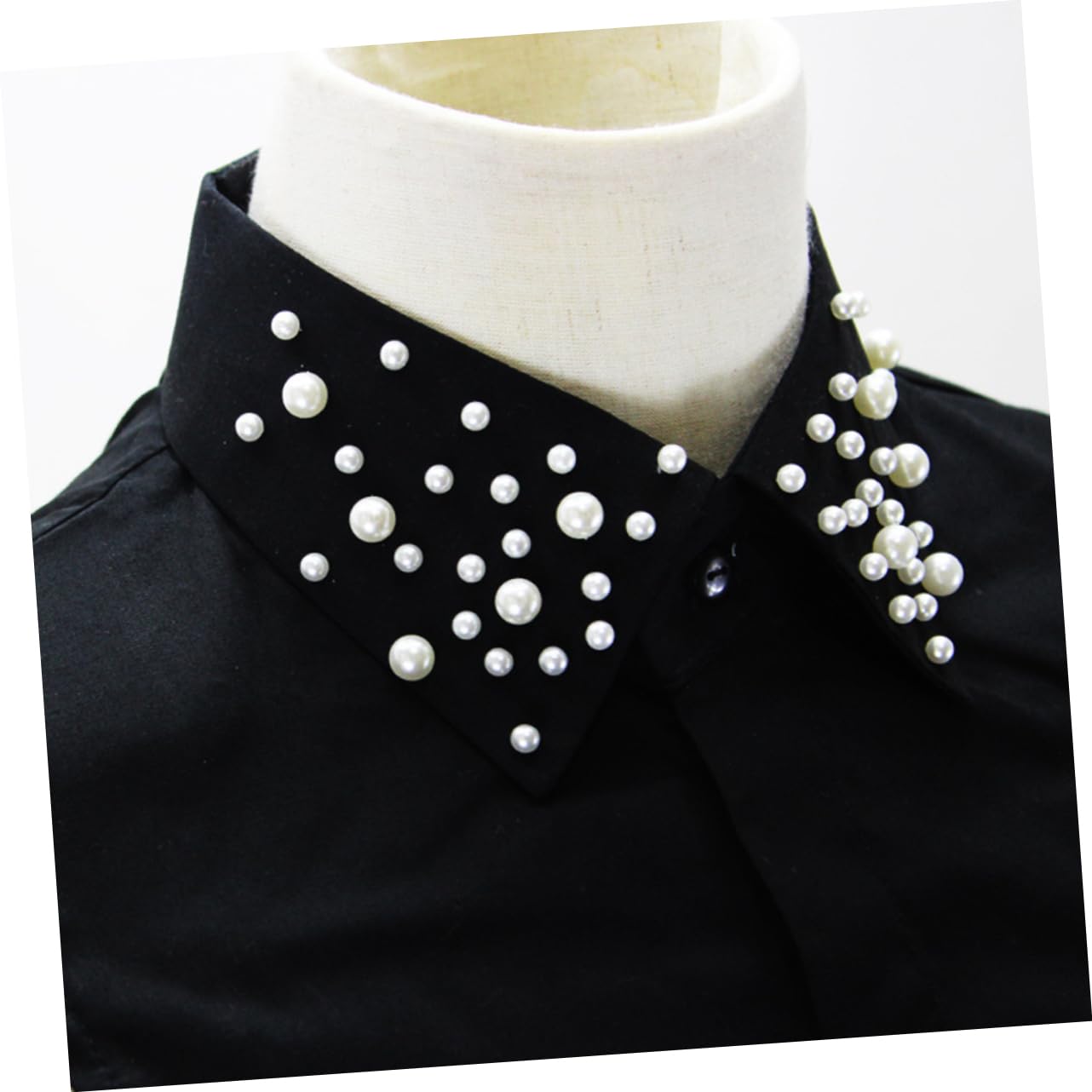 GALPADA col amovible femme chemises tee shirt tee-shirt teeshirt Col demi-chemise faux col amovible chemisier demi-chemise Black