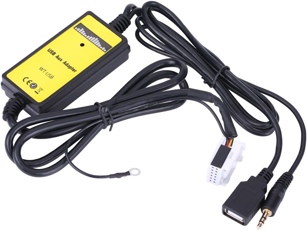 Qiilu Aux in Adapter Auto, Auto USB Aux In Adapter MP3 Player Kabel