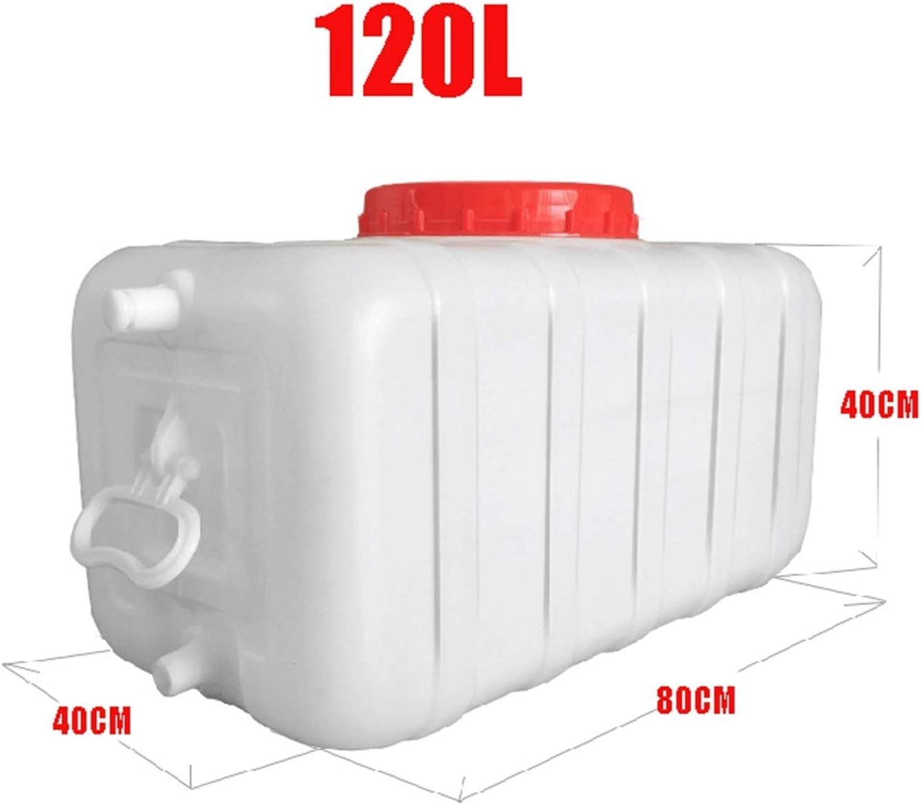 Water Tank Plastic Water Container Drum 120L Water Container Carrier Home Camping Stackable Camping High Capacity Water Storage Water Dispenser Water Jug Bucket for Sport Camping Hiking Pic(Size:120L)