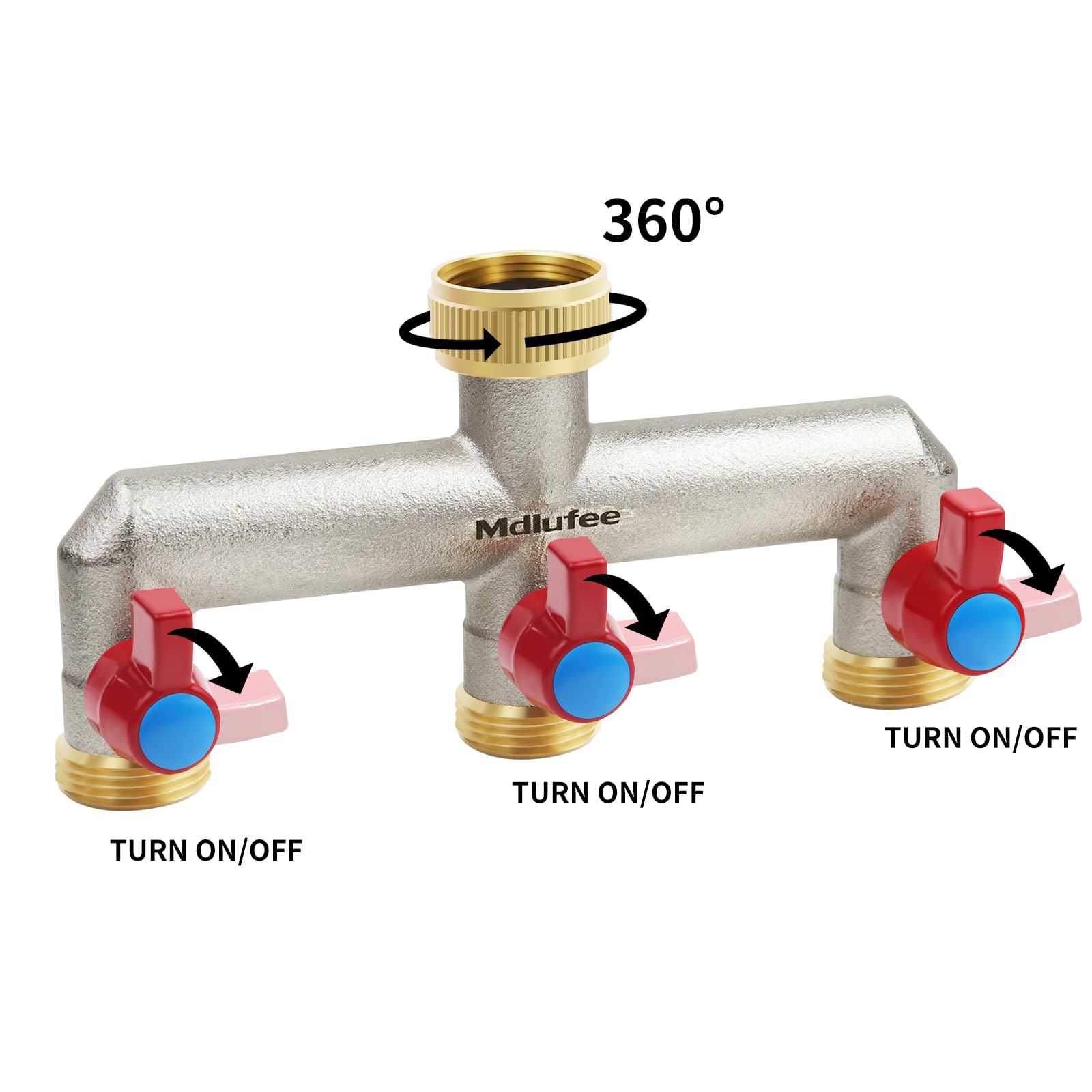 Mdlufee 3/4 Inch Brass Tap Splitter 3 Way Set,3 Quick Connector - Image 3