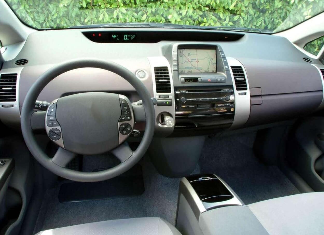 Black Leather Style Car Dash Mat Dashboard Cover Dash Panel Interior Console Pad Compatible for Toyota Prius 2004-2008