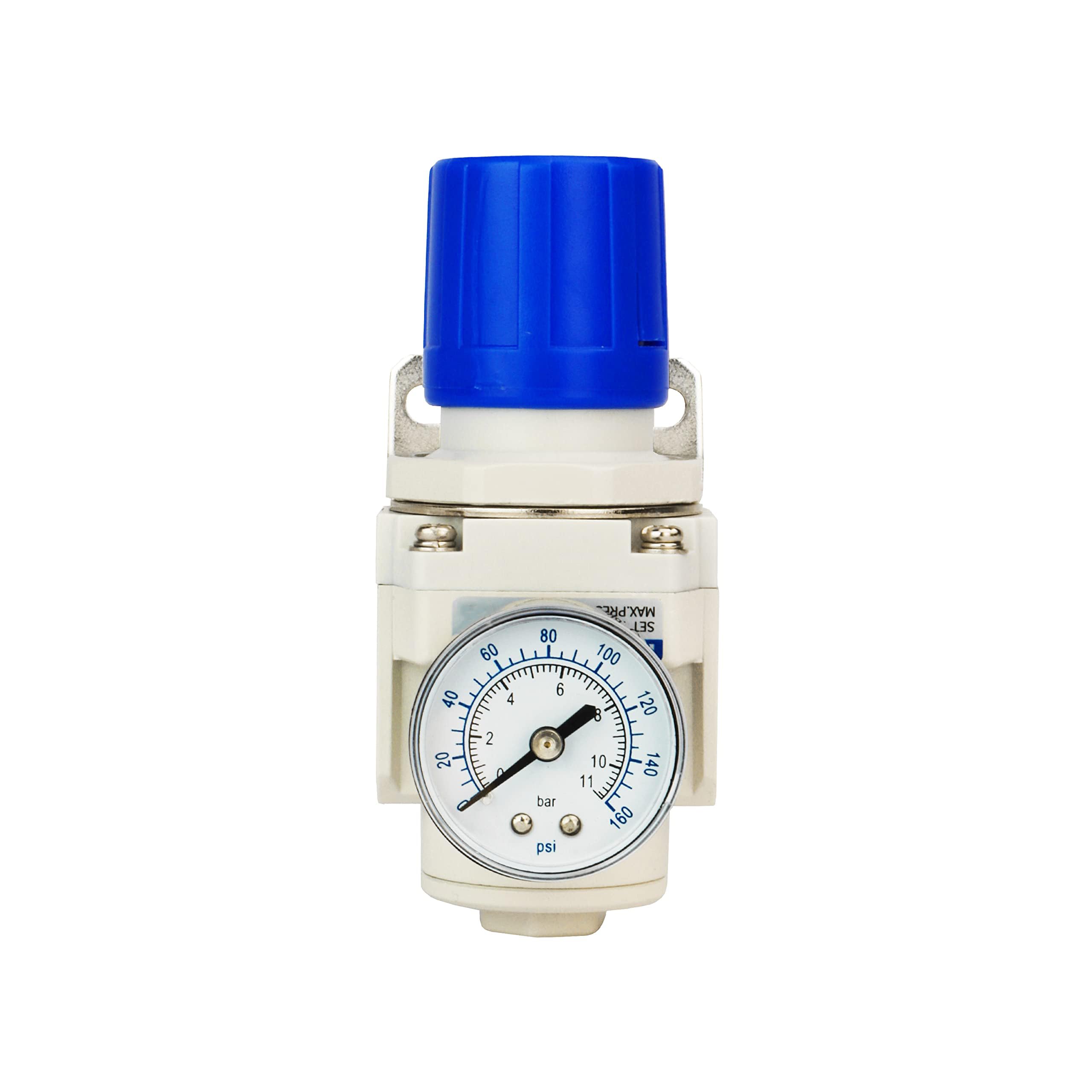 Blch 3/8" Bsp Air Regulator - Pressure Regulator For Compressors, Compressor Regulator With Air Drying System Ar3000-03, Includes Pressure Gauge (0-160 Psi)