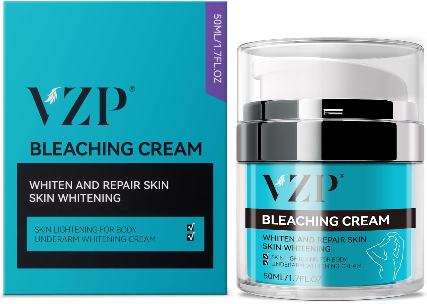 Skin Bleaching Cream, Skin Lightening for Intimate Areas, Moisturizing Cream Contain Vitamin C for Underarm, Armpit, Knees, Elbows, Inner Thighs and Bikini Area (1.7 Fl Oz)