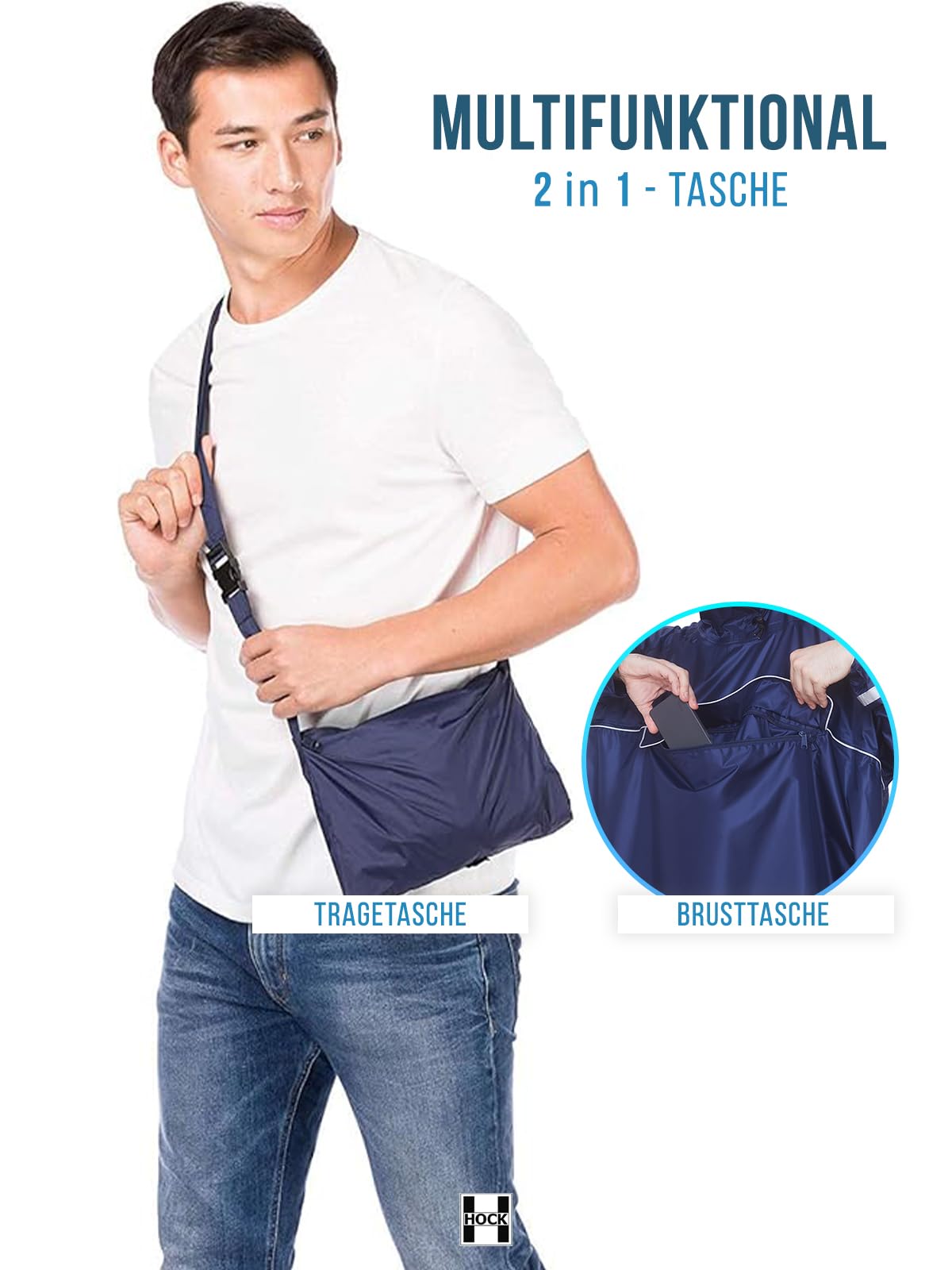 HOCK E-bike Poncho Poncho con maniche Unisex - Adulto