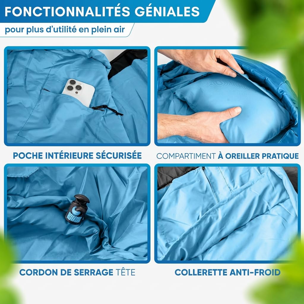 NORDMUT® Sac de Couchage Enfant 3 Saisons – Chaud & Respirant – sans Substances Toxiques – Sac de Couchage Maternelle, Camping & Outdoor
