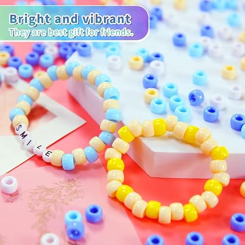 Vista 43 de Iooleem Cuentas de pony (2000 cuentas de poni negras), cuentas para hacer joyas, cuentas para manualidades, suministros de cuentas