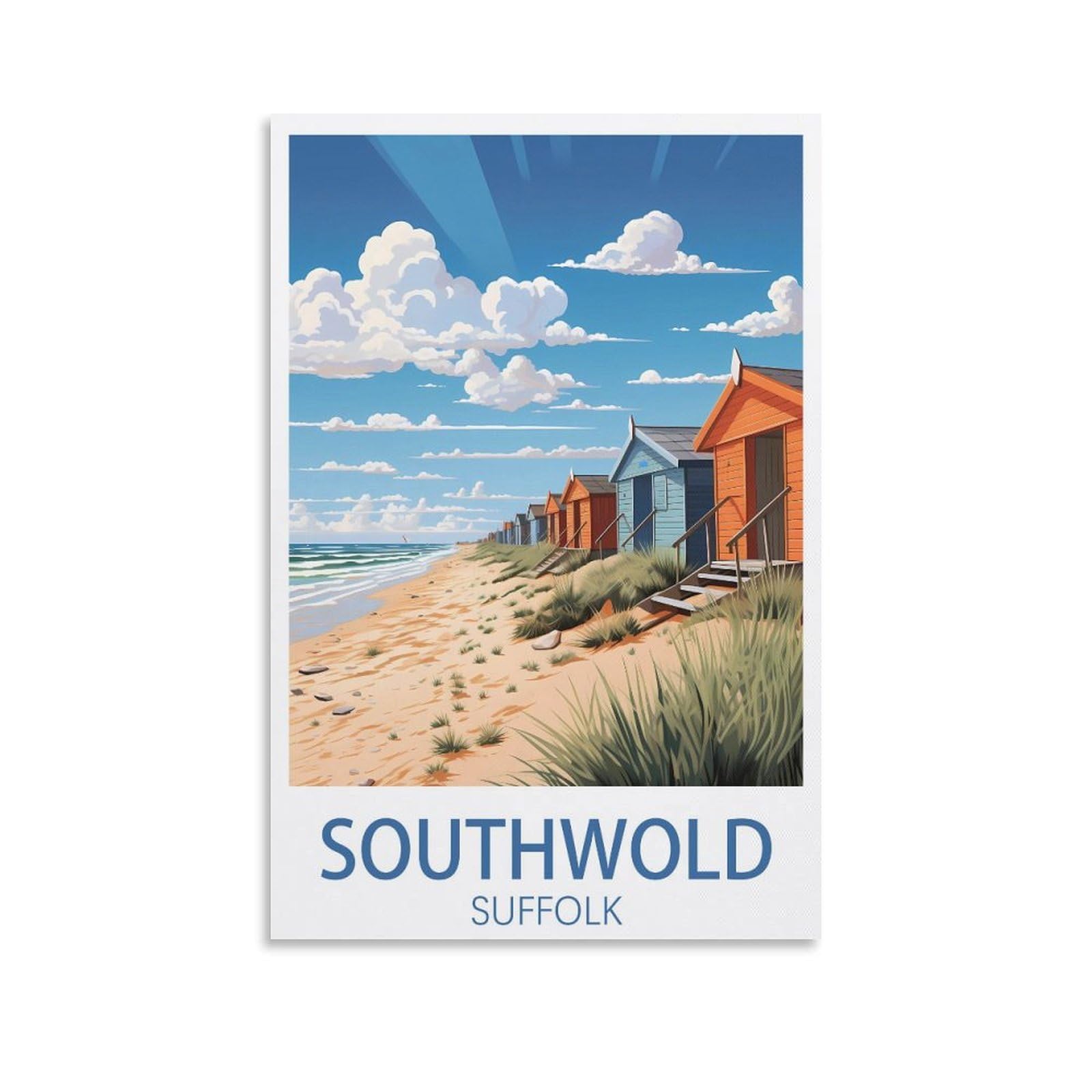 EZMLFA DIY Diamond Painting,Southwold Suffolk 5D Landscape Diamond Painting Kits for Adult, Gem Art Crystal Art Kits for Adults, for Home Wall 50x60cm