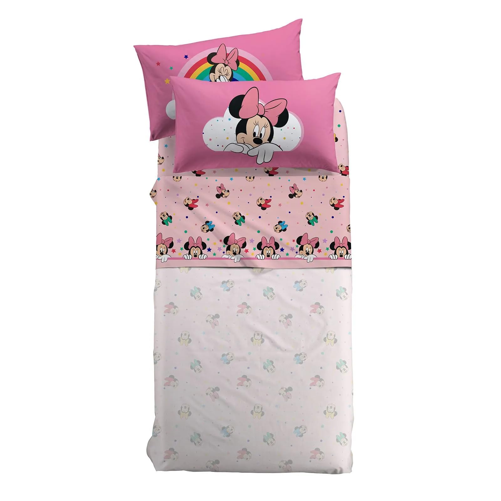 Disney - Completo-lenzuola Minnie Rainbow Ragazza Piazza e Mezza