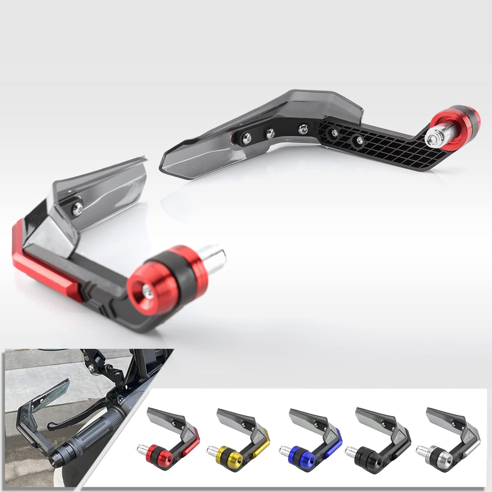 Protectores de Manos de Moto, protectores de manos de moto anodizados universales para manillar de 7/8'', 1 par
