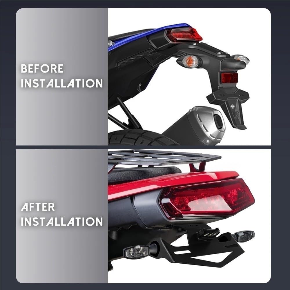Portatarga Staffa porta targa posteriore per moto con accessori ordinati per coda leggera per Tenere 700 XTZ T700