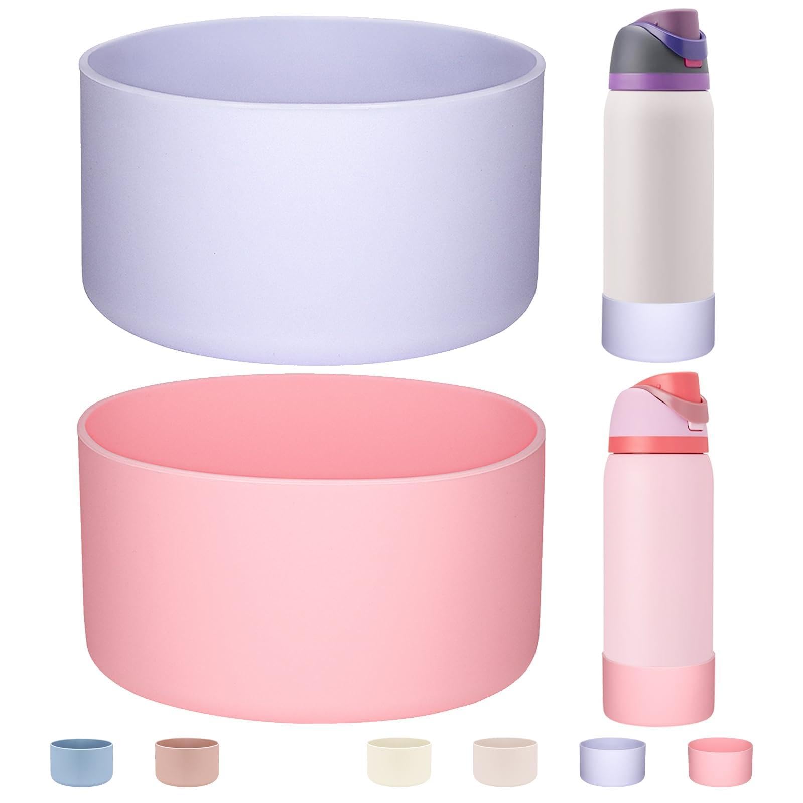 HEYSKAY 2PCS Silicone Boot for Owala Flask Water Bottle Anti-Slip Protective Sleeve for Owala Twist,FreeSip and Flip Stainless Steel Water Bottle