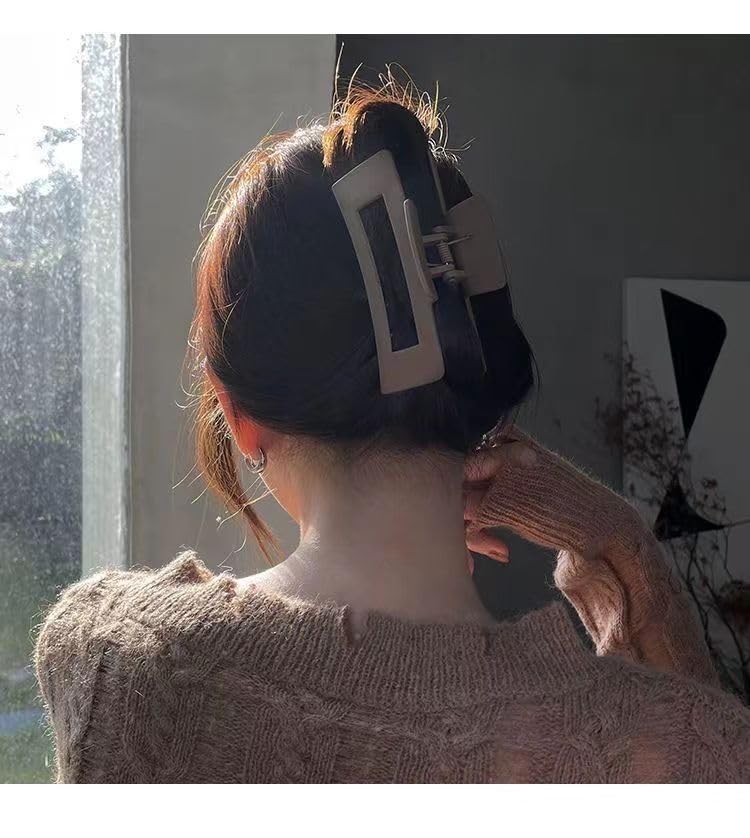 Miniatura 6 de Pinzas para el cabello de garra cuadrada, 6 piezas grandes, mate, pinzas para el cabello para dama de honor, adolescentes, niñas, lindas pinzas para