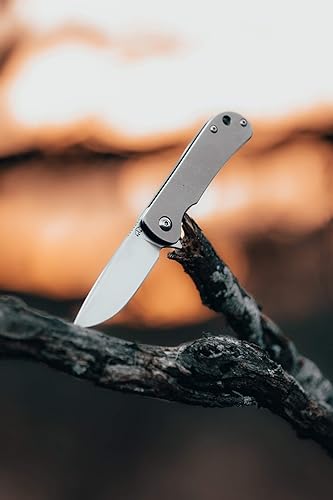 Miniatura 7 de GFL - Cuchillo de bolsillo versátil para EDC, cuchillo plegable con hoja VG10 de 2.8 pulgadas y mango táctico de titanio, cuchillo de bolsillo