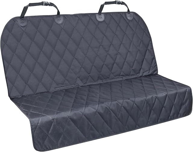 Dog Car Seat Covers, No-skirt Design Back Seat Protectors for Small & Large Cars, SUVs & MPVs, Quilted 600D Oxford Pet Seat Cover, Black, S