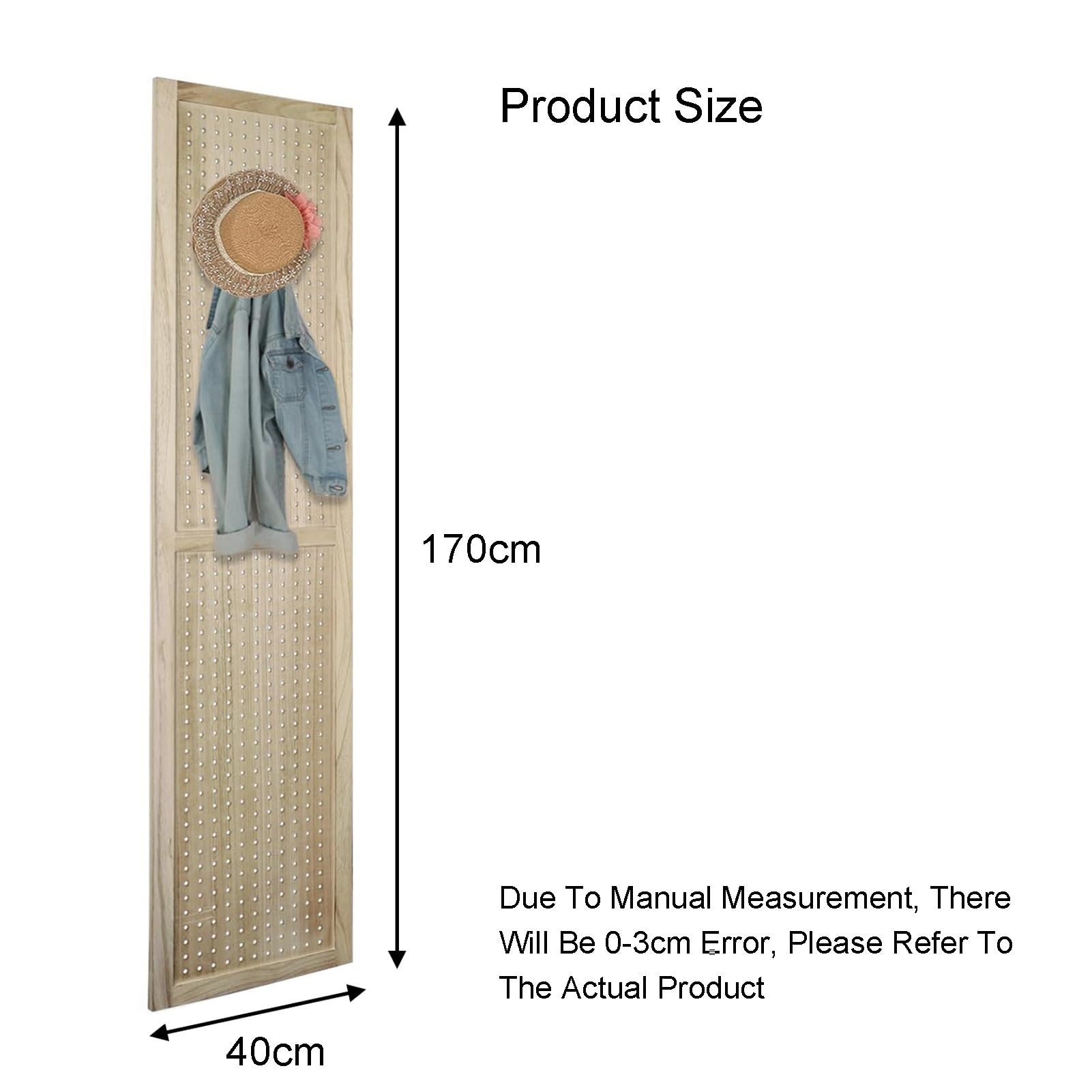 Pegboard-Raumteiler, 1–8-Panel-Pegboard-Display-Raumteiler, Sichtschutz, Pegboard-Displayständer für Juweliergeschäft, Basar, Schlafzimmer (Holzfarbe, 2 Panele)