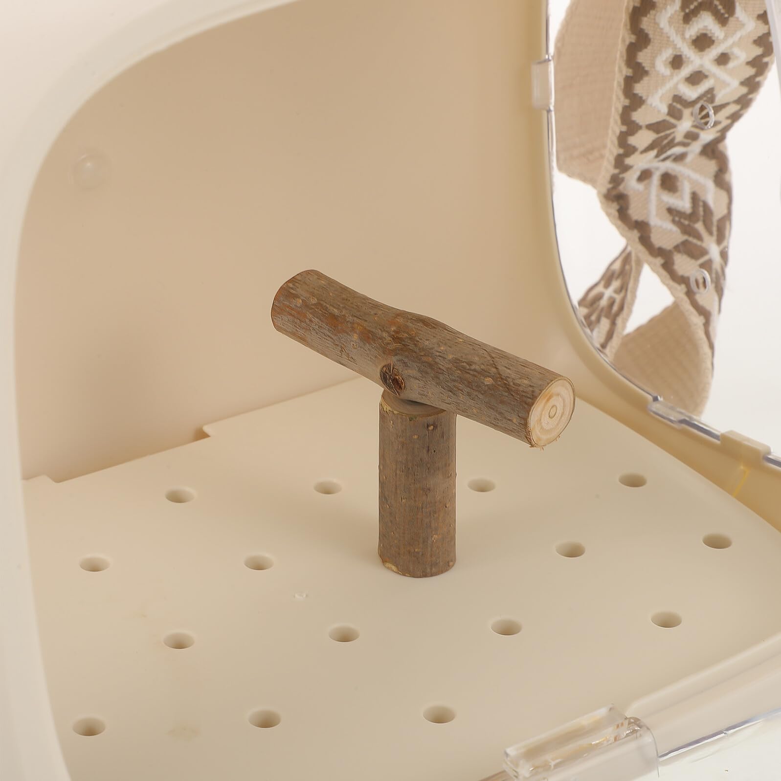 VICASKY Tragbarer Papageienkäfig mit Sitzstange und Belüftungslöchern Leichter Ausbruchsicherer Vogeltransportkäfig für Reisen Kleiner Multifunktionaler Reisekäfig für Wellensittiche und