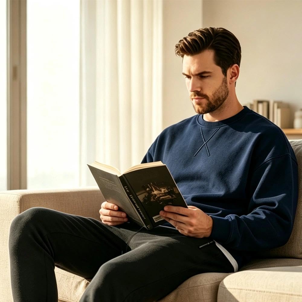 Herren Sweatshirt Gefüttert Winter Warm Fleece Pullover Rundhals Langarmshirt Thermo