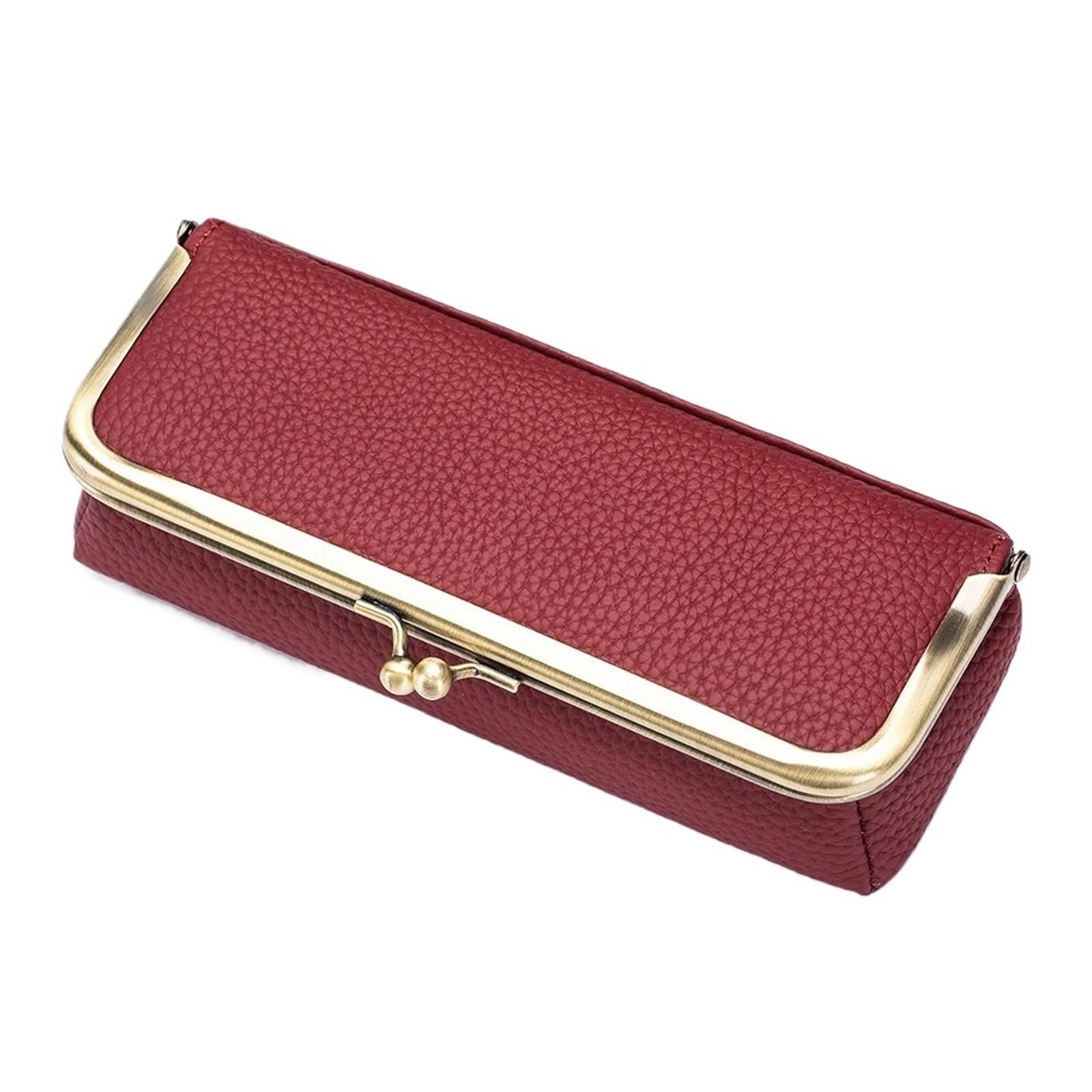 Custodia per Occhiali, Borsa Occhiali da Uomo/da Donna, c/Clip, Porta Sole(Wine Red)