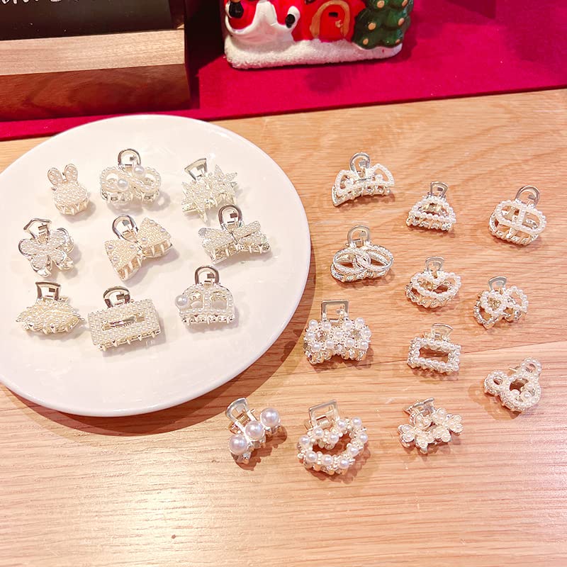 6pcs Pearl Mini Claw Clips - Bangs Styling Claw Clips Cute Hair Accessory Set for Girls and Women (Set2#) - Image 2