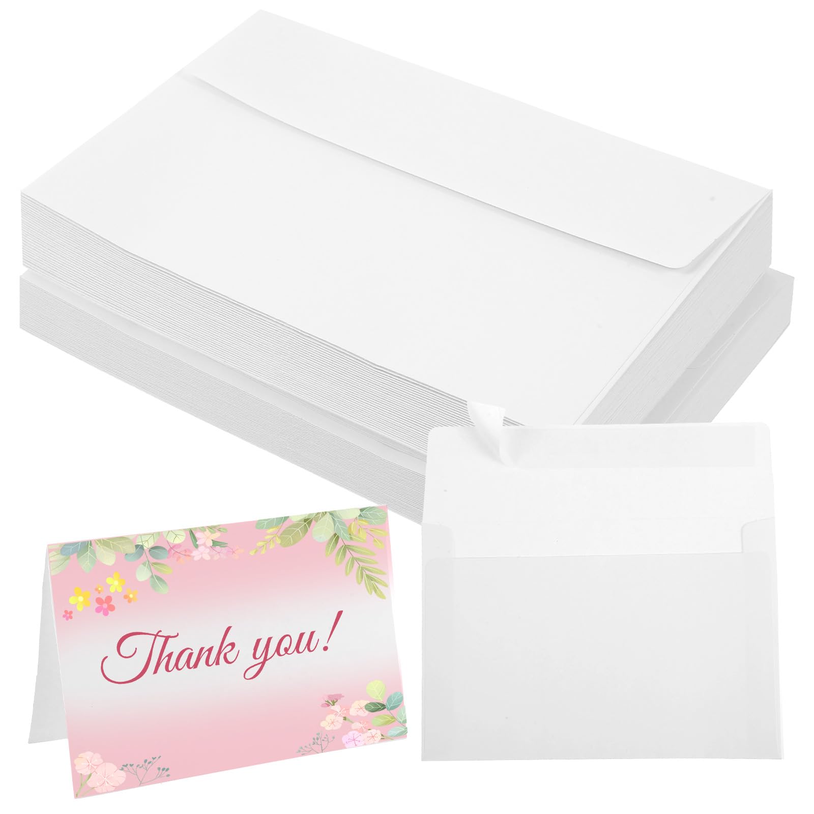 30 Set Watercolor Paper Cards with Envelopes, Adhesive Closure 4x6 Envelopes and Blank Cards, Foldable Blank Greeting Card, Wedding Card, Watercolor