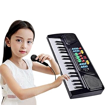 Wizme Kids Keyboard Piano 37 Keys Music Piano Keyboard with Microphone for 4-15 Years Old Girls Boys Beginners, Birthday Gift Item