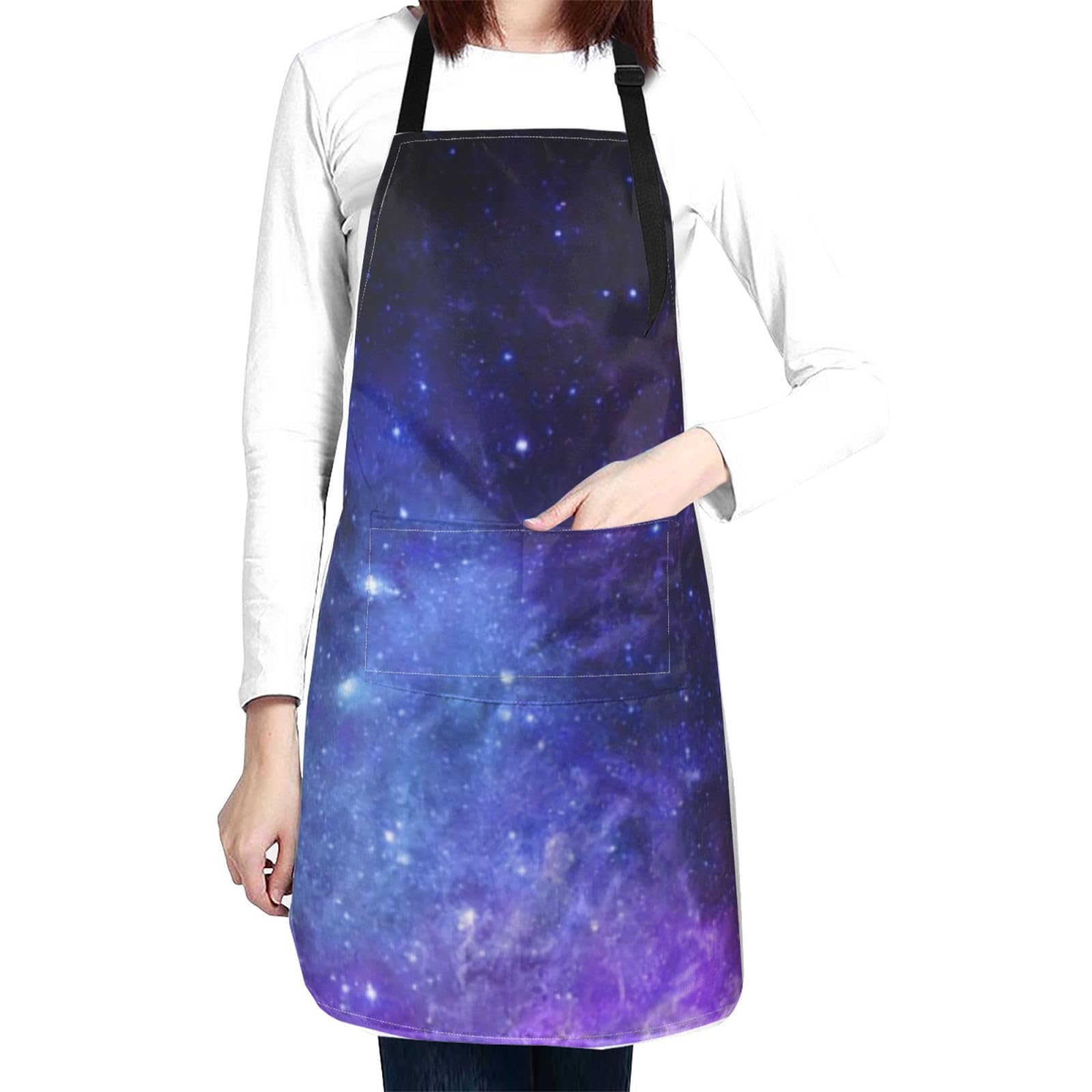 TUFOSERY Apron Bib with 2 Pockets and Adjustable Neck Waterproof Kitchen Cooking Gardening Chef Aprons for Women Men