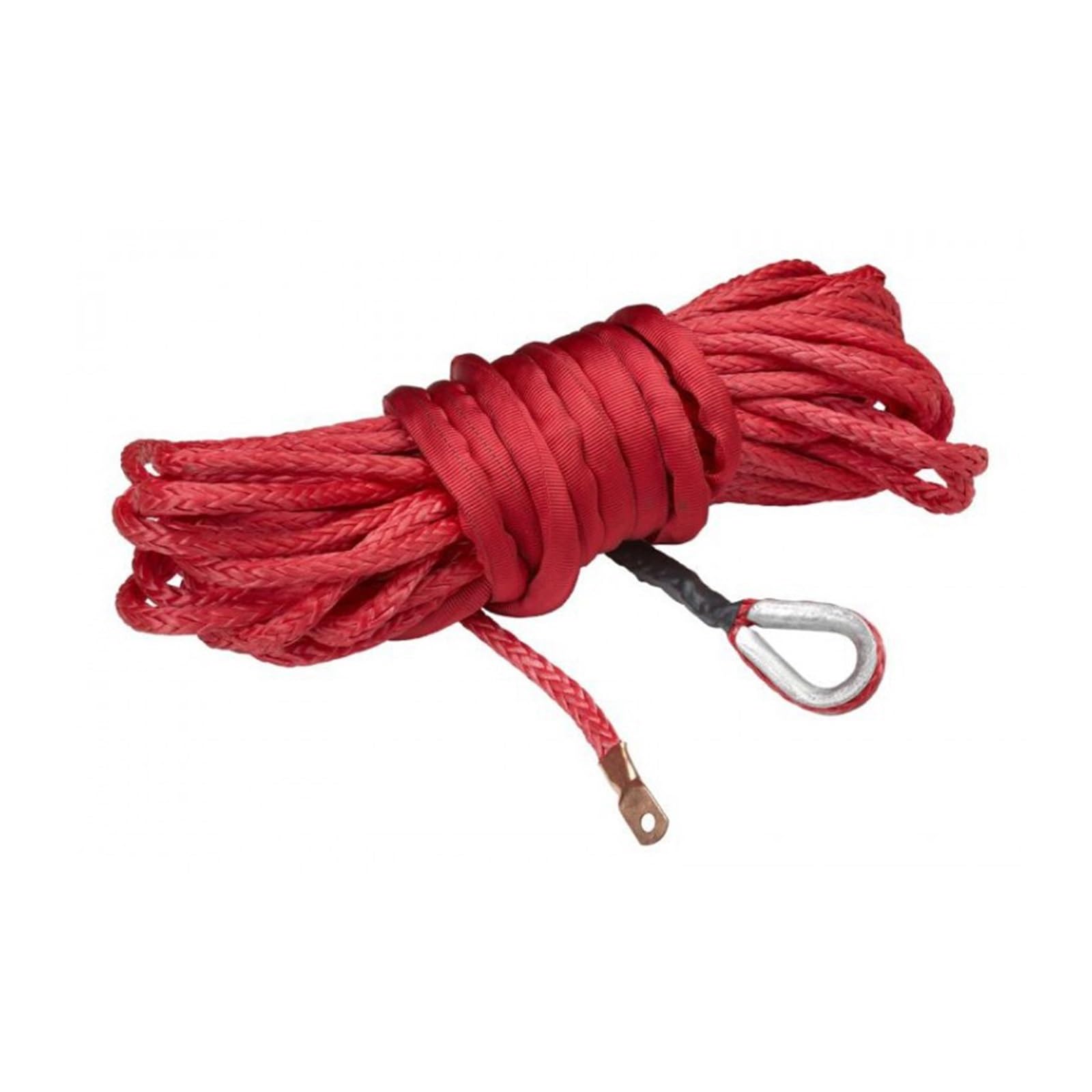 Edede Rosso Winch Rope, 10Mm 30M 12 Strand Uhmwpe Synthetic 4X4 Atv Winch Rope With Thimble For Off Road Vehicle Atv Utv Suv(Rosso)