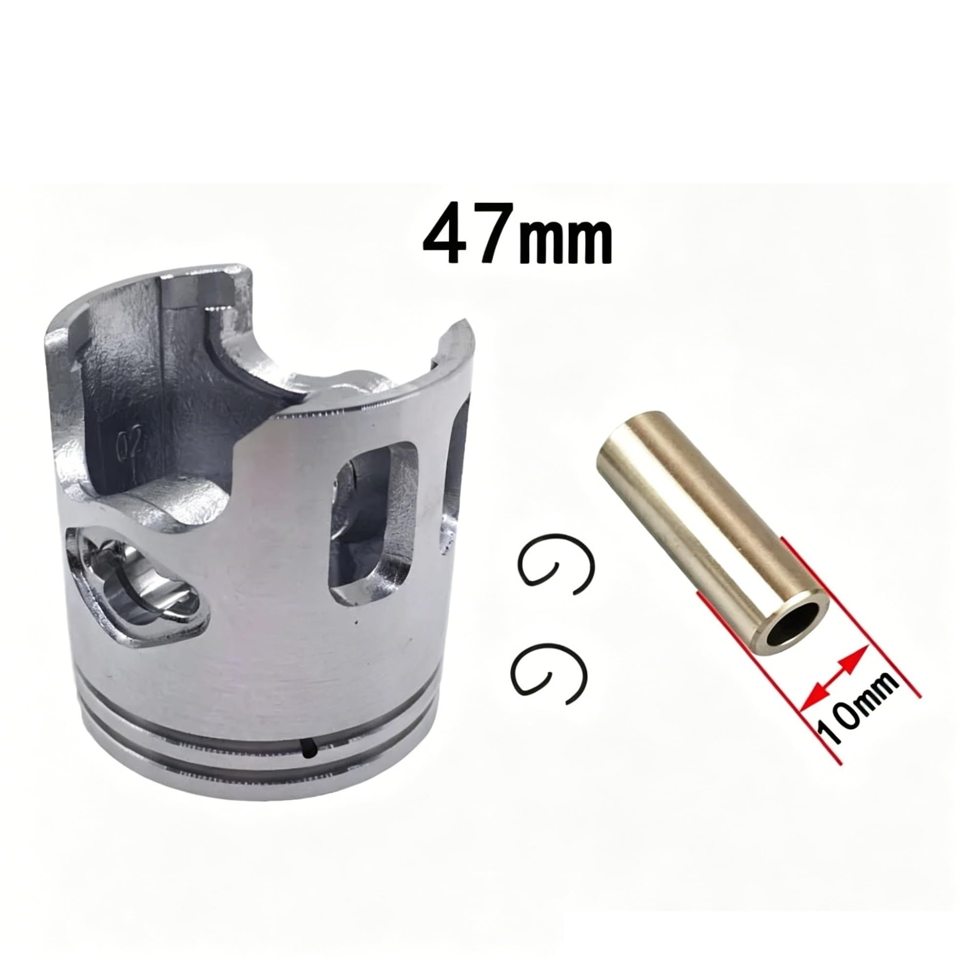 Kit Pistone Pistone Cilindro Big Bore Da 47 Mm (perno Da 10 Mm) Per Scooter A 2 Tempi Per Minarelli 1E40QMB Per JOG50 Cilindro