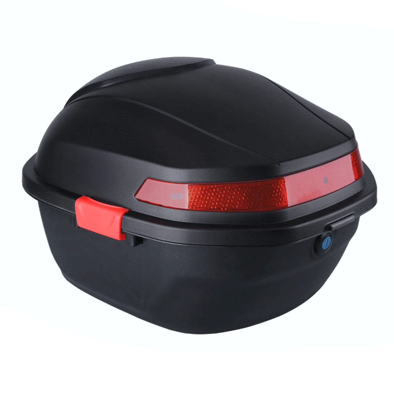 Coffre De Moto Universel,Moto Scooter Top Case, Bagages De Coffre À Queue, Boîtier De Support De Rangement Supérieur pour Scooter De Moto avec Matériel De Montage,Matte Black a