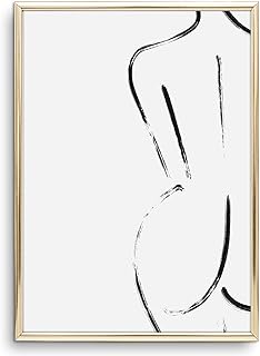 Kunstdruck, Line Art Poster: Art of Woman | Stilvolles Premium Poster auf hochwertigem Papier | Schwarz Weiß Bilder als Wohnzimmer Deko Wandbild Geschenk Geburtstag | Ohne Bilderrahmen