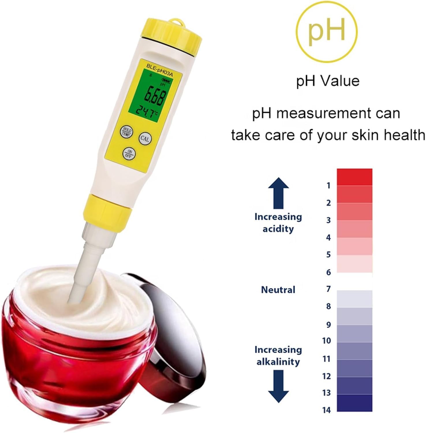 Genérico Medidor De Ph De Grado Alimenticio con Control Automático De Temperatura Y Resolución De 0