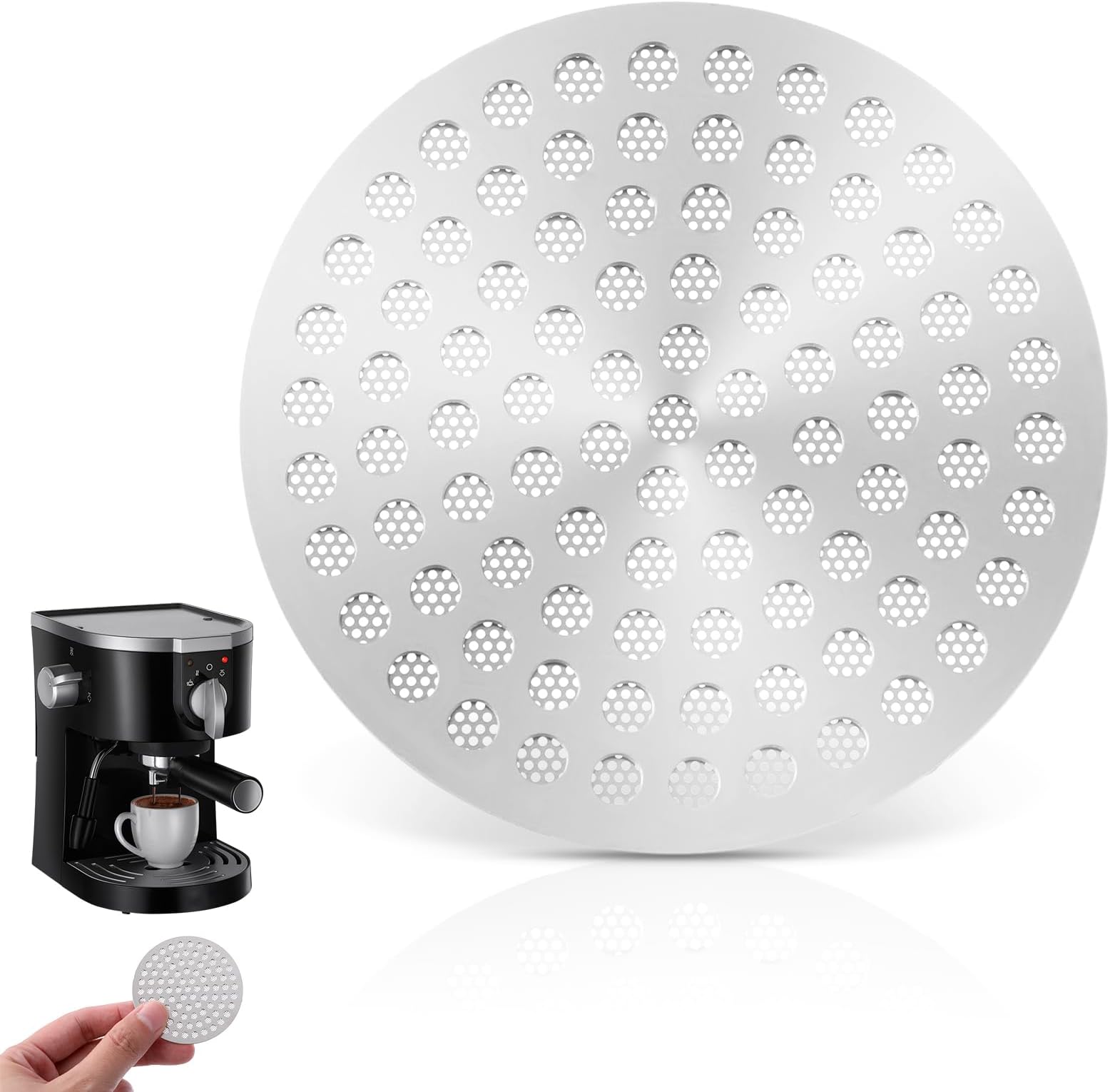 Jeffdad 51mm Puck Screen, 1.1 mm Thickness Espresso Puck Screen, Stainless Steel Coffee Reusable Filter Mesh for Espresso Portafilter(51mm)