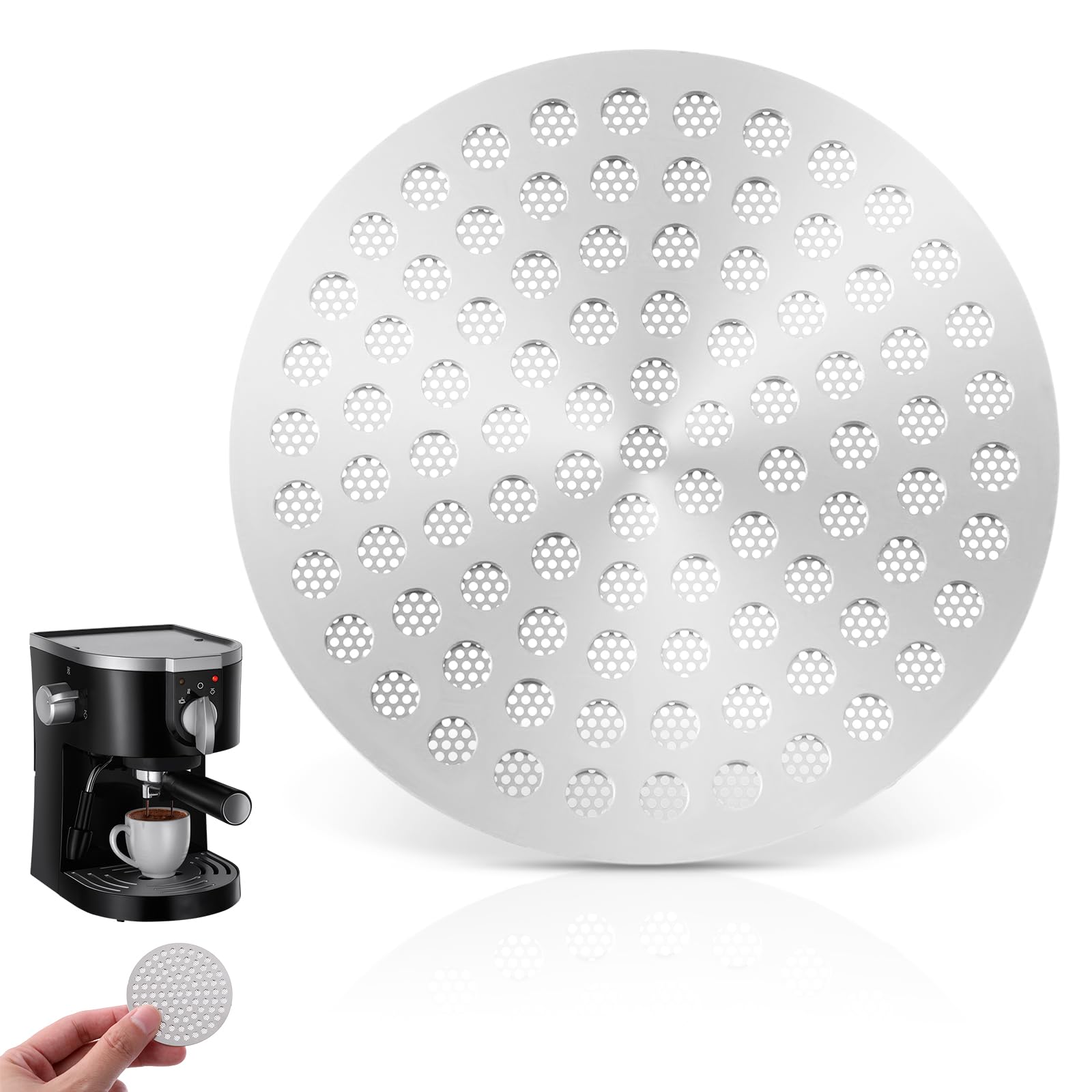 Jeffdad 51mm Puck Screen, 1.1 mm Thickness Espresso Puck Screen, Stainless Steel Coffee Reusable Filter Mesh for Espresso Portafilter(51mm)