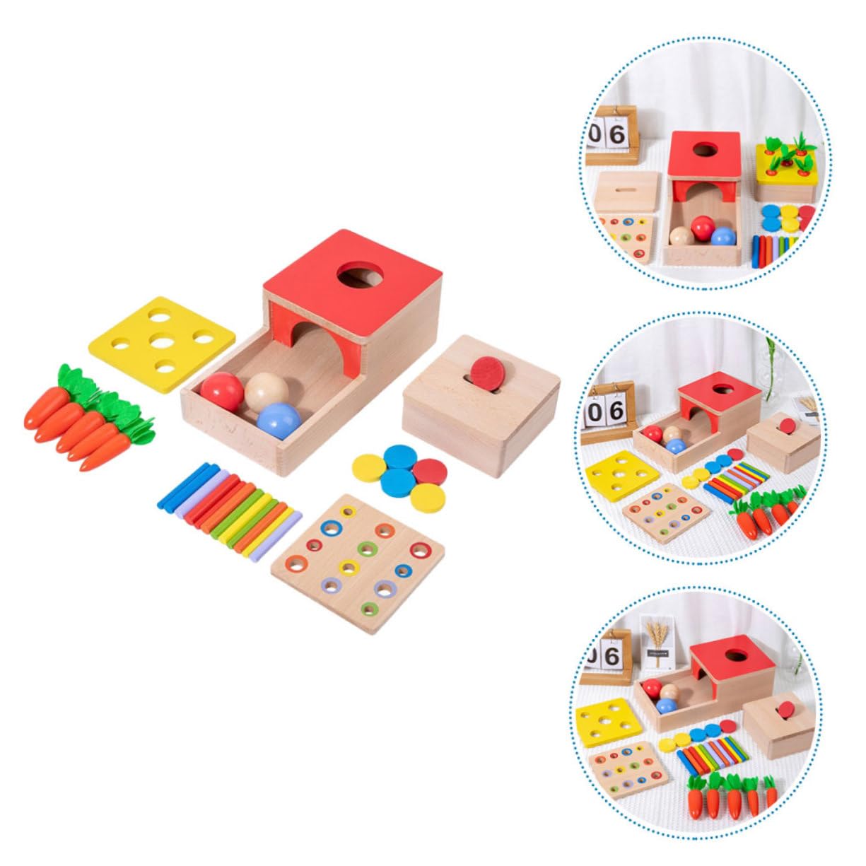 Juguete de Madera Educativo para Niños, Desarrollo de Habilidad Motriz y Coordinación Ojo-Mano, Obsequio para Bebés y Niños Pequeños