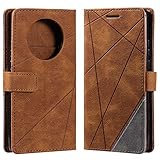 Vankii Kompatibel mit Huawei Mate 40 Pro Hülle, Flip Wallet Handyhülle PU Leder Brieftasche Tasche Hülle Stoßfeste Schutzhülle [Kartenschlitzen] [Magnetverschluss] [Standfunktion] (Braun)