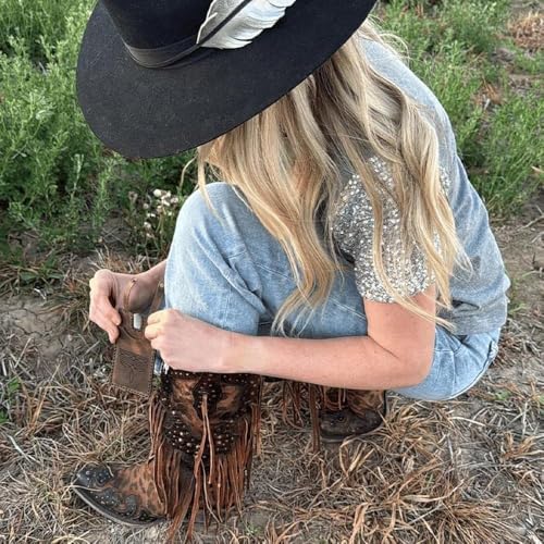 Personalized Boot Wallet with Snap Strap Women Custom Initials, Western Boots Wallet with Snap Strap Small Minimalist Wallets with Snaps Fastening2