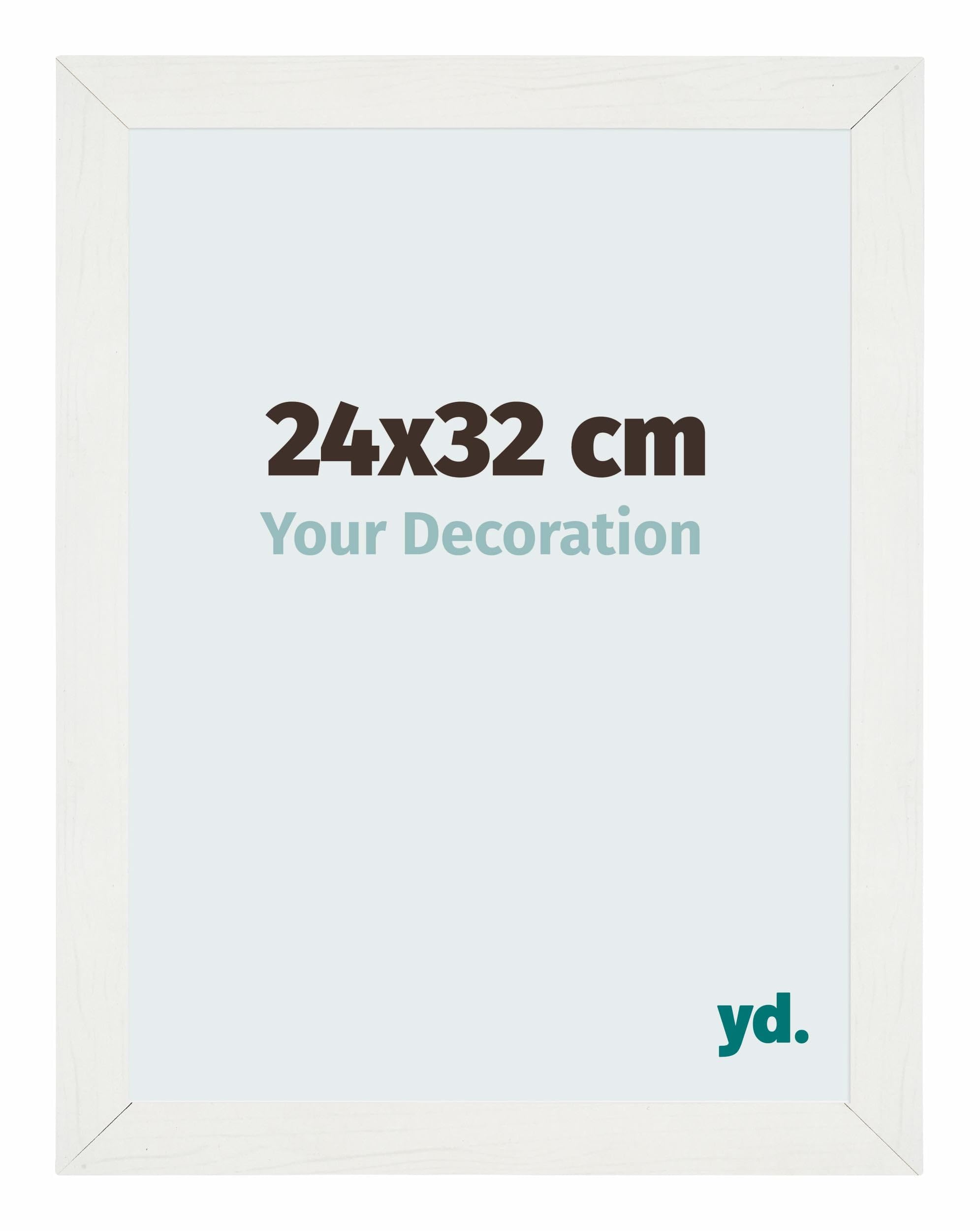 Your Decoration - Picture Frame 24x32 cm - White Swept - Decorative Wall Frame in MDF with Antireflection - Frame 24x32 - Mura