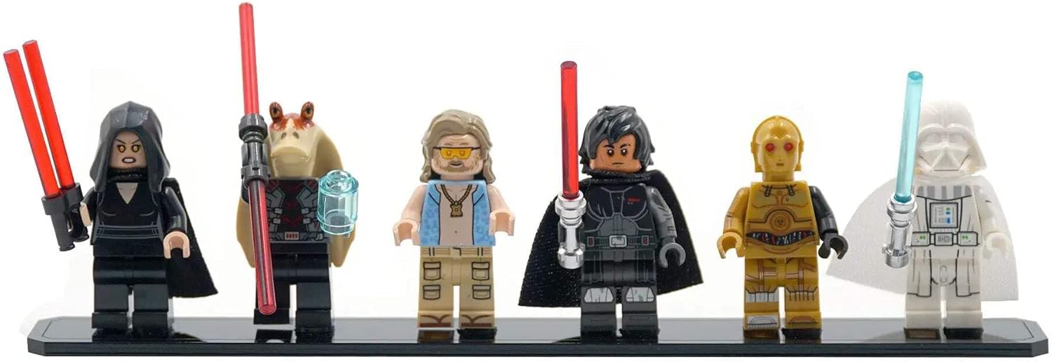Display Stand Compatible with LEGO Star Wars The Dark Falcon 75389 – Angled Acrylic Stand with Minifigure Base for Star Wars Enthusiasts – Set Not Included