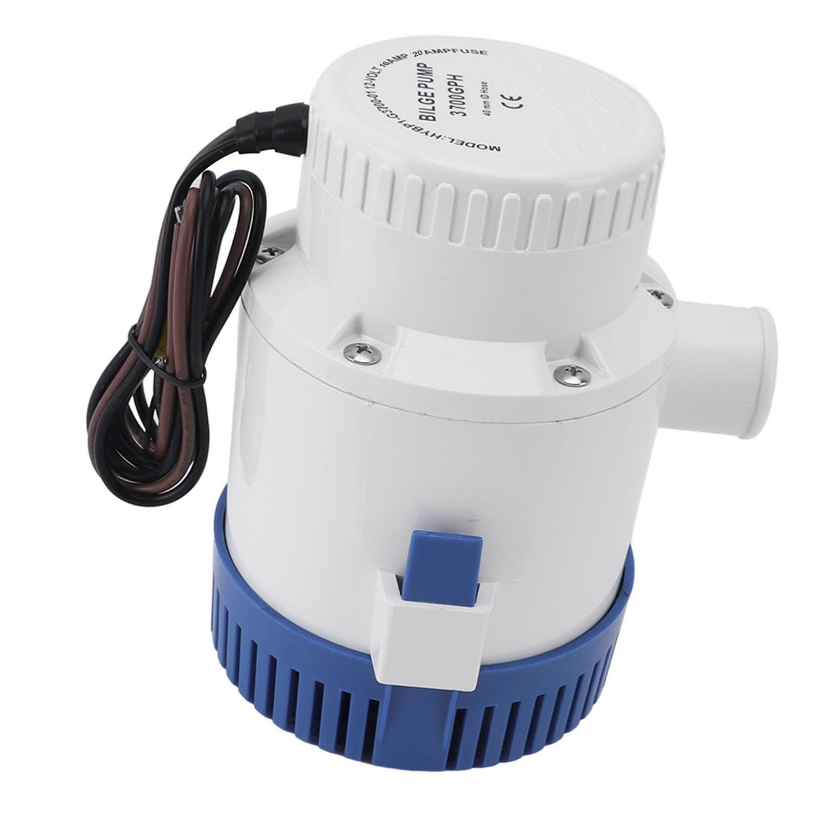 VBESTLIFE Bomba de Achique, Bomba de Achique Marina de 3700 GPH con Alto Flujo, de Sumergible Silenciosa para RV, ABS a Prueba de óxido, Compacta para Drenaje de Emergencia, 12 V (12V)