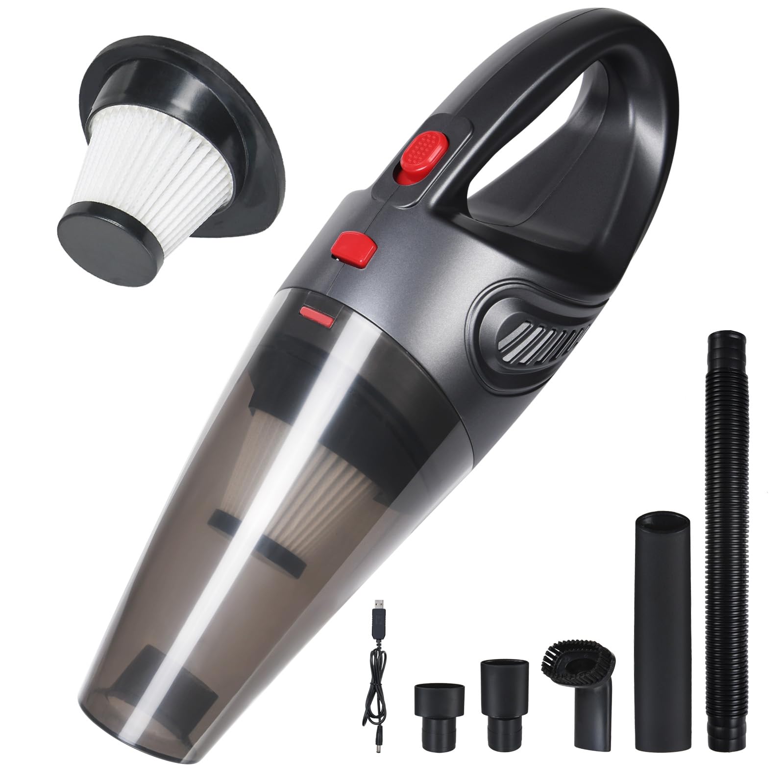 Aspirateur à main sans fil contre les poils d'animaux sur canapé et tapis