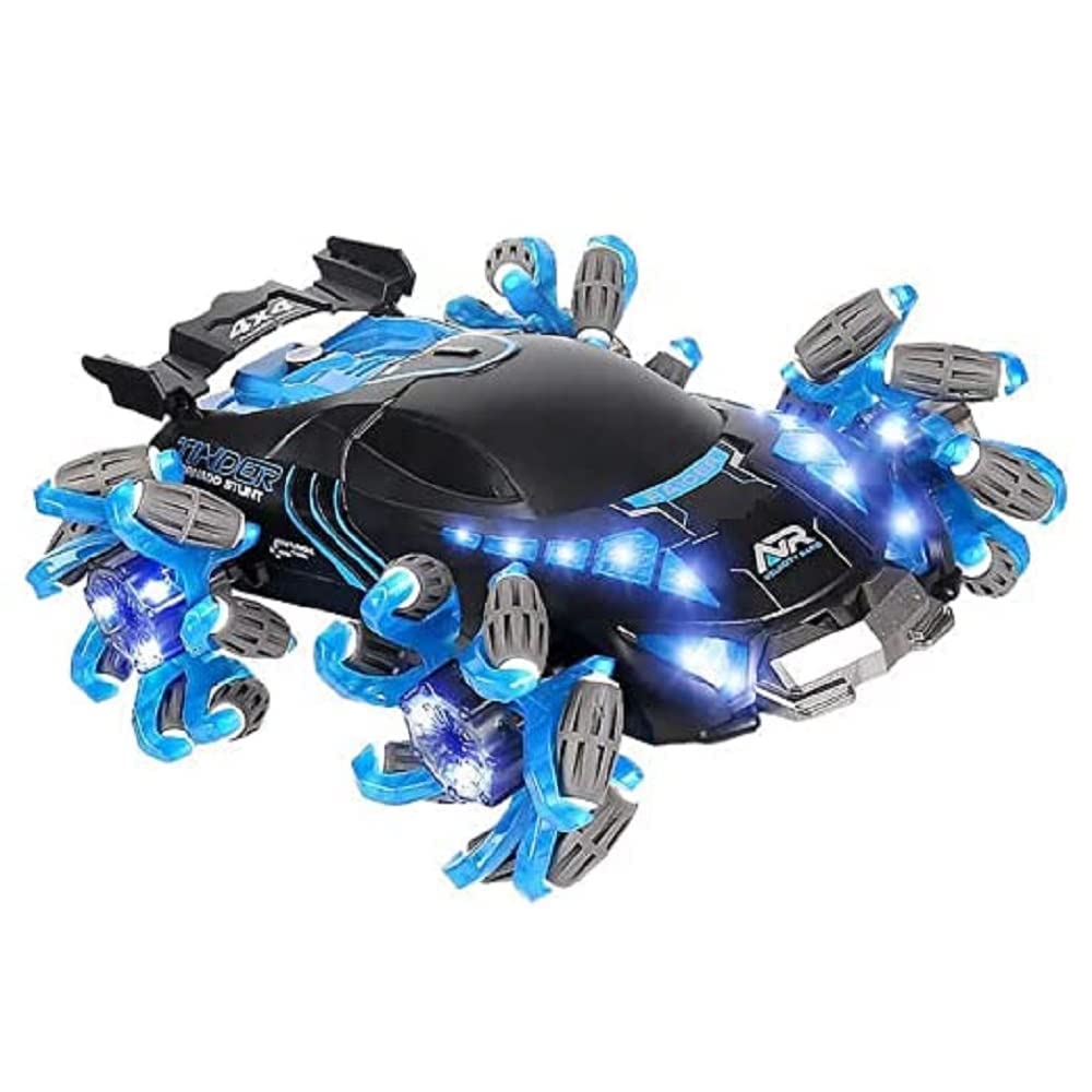 Exegi Enterprise Remote Control Car, Upgrade 360° Rotating Eight Wheel Drift Spray Stunt Car RC Cars, RC Cars Stunt Car Toy with LED and Cool Spray, Indoor Outdoor Car Toy Gift for Boys, Girls