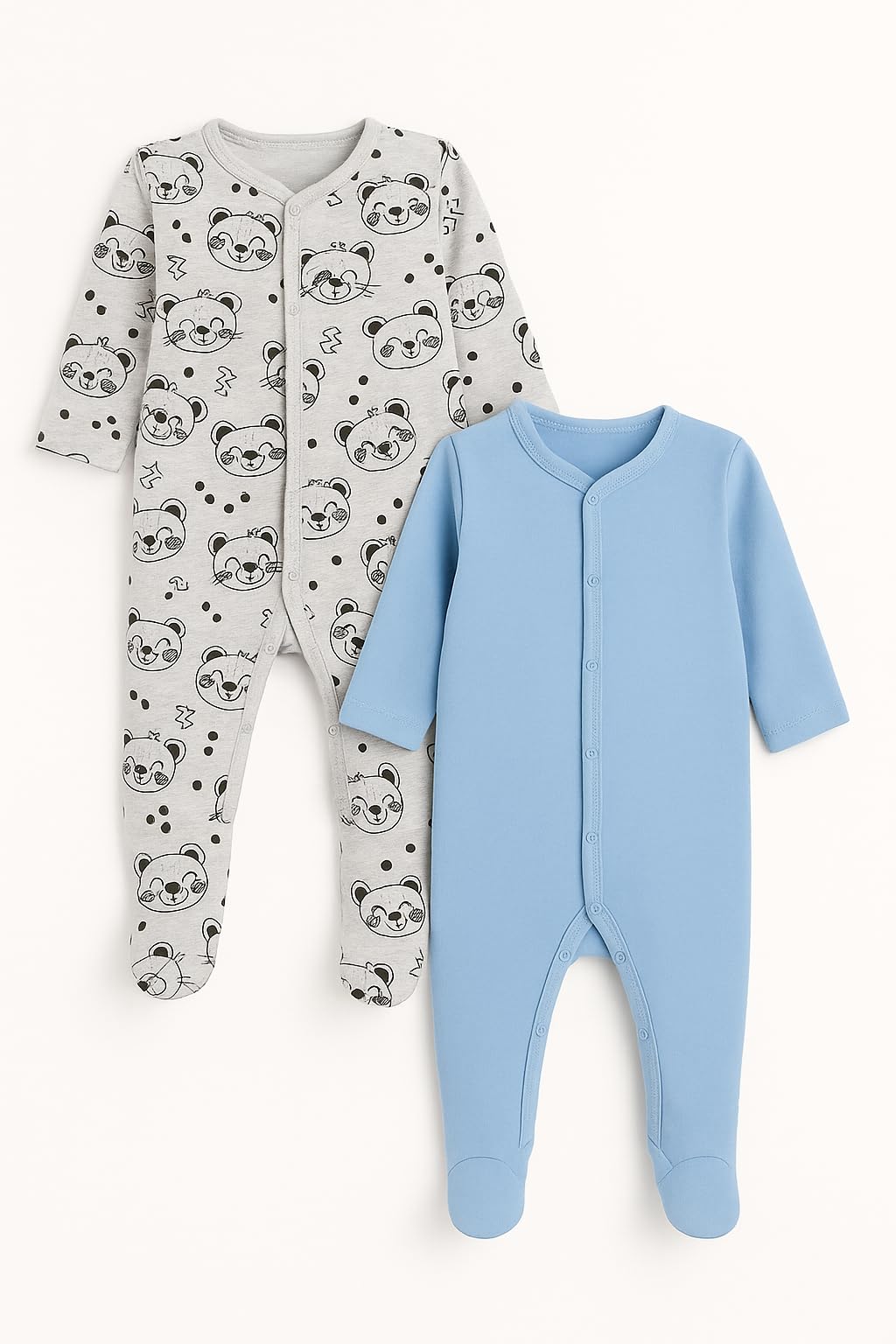 TuddyBuddy 100% Cotton Multi Color Romper Sleepsuit/Romper/Jumpsuit for Baby Boy (Pack of 2 - Pink Printed AOP & Pink Stripes, 3-6 Months) - Image 3 thumbnail