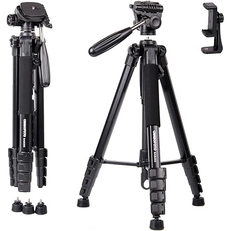 Trépied Réglable Avec Vis Double écrous 0.6cm Pour Appareils Photo Et GoPro | Charge Max 2kg, Hauteur 1m