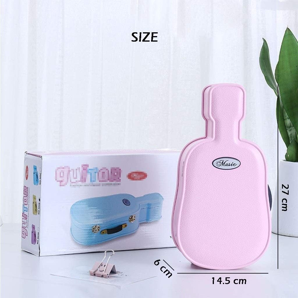 Music box Guitar-shaped Musical Ballerina Jewelry Storage Box,Creative Music Box with Mirror-Für Elise Tune,Great Birthday Gift Octave Music Box(Pink)