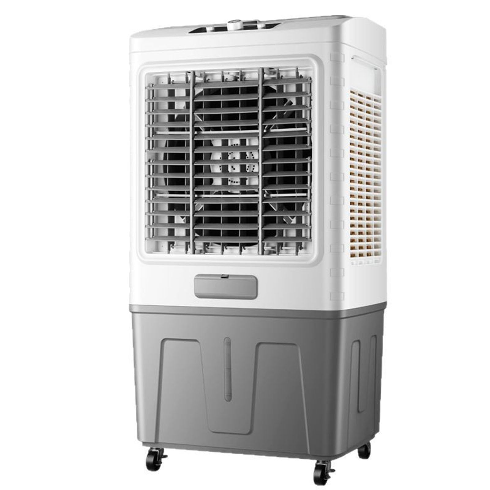 GTHTUHFD Commercial Evaporative Air Cooler, 50L/60L/80L Double Water Tank Fan, 120° Oscillation, Honeycomb Pad, 3 Speeds For Outdoor Indoor Use,White-60L