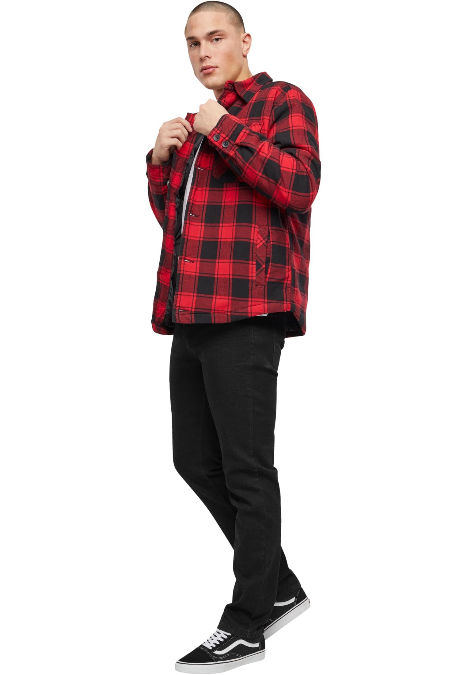 Brandit Chaqueta Leñador Hombre Chaqueta entre-tiempo negro/rojo